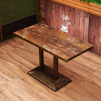 Ensemble de table à manger en bois de style nordique, 4 places, petit appartement, maison, cuisine, restaurant, meubles, tables avec pieds en métal