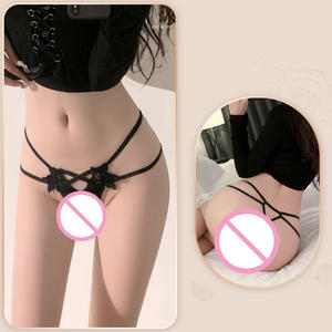 더블 행 대형 진주 끈 팬티 하이 엔드 섹시한 누드 엉덩이 유혹 쉬운 청소 성인 여성 섹스 토이 필요 없음 란제리 - Product Image 1