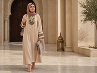 Robe Abaya de Dubaï en polyester avec broderie patchwork et pendentif à pompon, col cranté, vêtement islamique pour le quotidien et l'Aïd