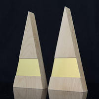 Trophée en bois personnalisé avec plaque métallique, forme triangulaire, trophées en bois pour récompenses
