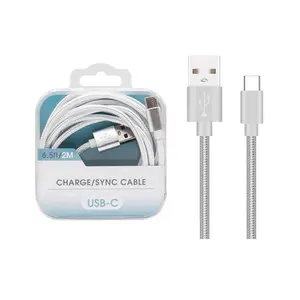 USB A 2.4A 3A c型快速充电器电缆C型户外迷彩尼龙编织数据线