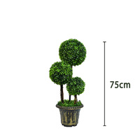 Plantes artificielles en pot, topiaire d'arbre artificiel populaire en gros pour la décoration intérieure, boule de gazon de buis artificielle, bonsaï pour la décoration de la maison