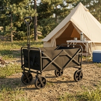 Chariot pliable en acier FW70 à quatre roues, robuste, pour usage intensif, idéal pour le camping, la plage, le jardin et les enfants