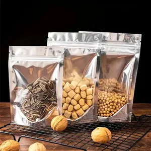 Best Quality custom printing aluminium foil stand up pouch zipper bag food grade coffee tea packaging clear plastic ziplock bag