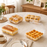 Conteneur en PET transparent personnalisé pour la vente en gros en supermarché, boîte en plastique jetable en PET