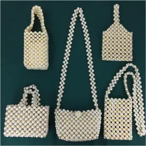 Bán buôn thời trang nhỏ hạt vàng ngọc trai đính cườm Bead Crossbody Túi/túi xách/túi điện thoại/Tote xấu cho phụ nữ - Product Image 1