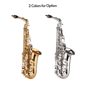 Saxophone <span class=keywords><strong>Sax</strong></span> <span class=keywords><strong>Eb</strong></span> Be Alto E Plat Laiton Sculpté Motif sur Surface Embouchure en Plastique Exquis avec des Gants - Product Image 5
