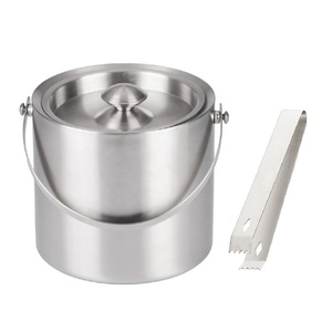 ถังน้ำแข็งสแตนเลสผนังสองชั้นมีฝาปิดตักที่คีบถังน้ำแข็งฉนวน - Product Image 1