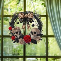 1PC DIY Acrylique Halloween Arc Fleur Diamant Peinture Pendentif Forme Spéciale 5D Diamant Peinture Suspendu Mur Couronne Ornement