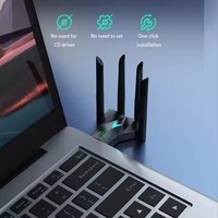 Adaptateur Wi-Fi USB Double Bande LA09 1300Mbps 2.4GHz 5GHz avec 4 Antennes pour PC Ordinateur Mini Récepteur Carte Réseau 600Mbps