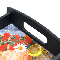 Plateau de service en bois par sublimation, imprimé en bois, Style rustique, personnalisé, vente en gros, avec insertion en MDF A3