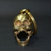 Nouveauté 2026 : Bijoux Punk Halloween, Porte-clés Gothiques pour Hommes, Porte-clés Tête de Squelette Craquelée en Laiton Antique Vintage