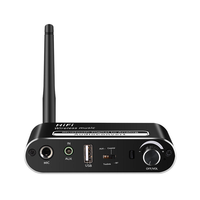 Receptor de Audio Inalámbrico 5.1, Reproductor de Plástico con Entrada AUX, USB y Reproducción desde Memoria USB, Adaptador con Control Remoto IR para PC, TV y Sistema de Altavoces Domésticos
