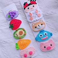 Barrettes à cheveux en crochet et tricotées avec nœud de dessin animé AIOTNGBaby, accessoires de cheveux mignons et sûrs pour les petites filles