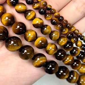 TOAOB 100 Pcs 6mm Natural Tiger Eye Stone Round <strong>Gemstone</strong> Beads for DIY Bracelets Necklaces Jewelry Making <strong>Crafting</strong> - Product Image 3