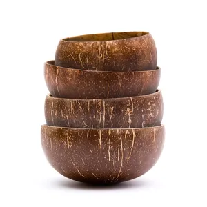 Hot Selling Eco Vriendelijke Biologische Vietnam 100% Natuurlijke Houten Kleine Jumbo Kaars Kom Kokosnoot Acai Bowl Sets