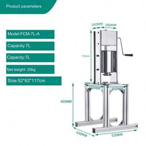 Machine à fabriquer des produits céréaliers 5L/7L, multifonction, pour le remplissage et la friteuse de <span class=keywords><strong>churros</strong></span>, 60 pièces/min, portable, pour bâtonnets de pâte frite style latin - Product Image 2