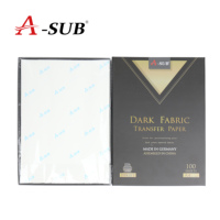 Papel de transferencia de camiseta oscura A4 * 100 hojas para tela de algodón de color oscuro