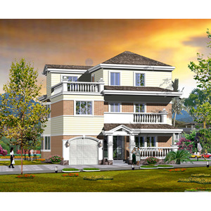 Custom Light Steel Frame Villa <b>Prefab</b> <b>House</b> Modern Design For Rural Residence And With 5 Year Warranty - Product Image 3