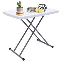 Petite table de pique-nique d'extérieur en HDPE table portable pliante en plastique blanc