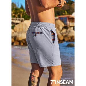 FOXA Men's Casual Shorts 5" 7" Drawstring Quick Dry Beach Stretch Waist Athletic Gym Short - Product Image 2