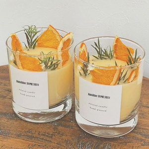 Velas Aromáticas de Madera Orgánicas Personalizadas en Oferta, Velas Decorativas Hechas a Mano con Cera de Soja, Aroma a <span class=keywords><strong>Canela</strong></span> y Naranja Seca - Product Image 1