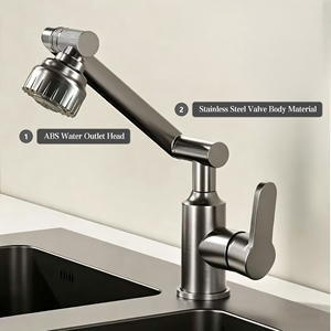 Robinet en acier inoxydable motif <span class=keywords><strong>chat</strong></span> porte-bonheur, vente directe usine, valve en céramique, finition chromée, garantie 5 ans pour lavabos de salle de bain et de terrasse - Product Image 3