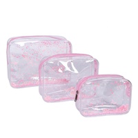 Vente chaude Nouveau Produit Petits Sacs De Maquillage À Paillettes Claires Ensemble Étanche Transparent Clair Cosmétique Sac Pochette pour Sac À Main