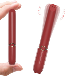 10 Modi Vibrationsfunktion Tragbarer Roter Lippenstift-Vibrator mit Reinigungsabdeckung Klitorale <span class=keywords><strong>Stimulation</strong></span> Kleiner Mini-<span class=keywords><strong>Bullet</strong></span>-Vibrator für Frauen - Product Image 1