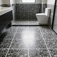 Dalle de terrazzo moderne noir et blanc YDSTONE 60x60cm, pierre de terrazzo artificielle, grand panneau de terrazzo pour la décoration des sols et des murs