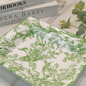 Service de table en porcelaine fine, motif orchidée verte, écologique, assiettes et tasses pour hôtels, utilisation en restauration, personnalisable - Product Image 6