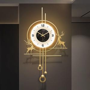 46x80CM <span class=keywords><strong>M</strong></span> Große Wanduhr aus Metall mit LED-Nachtlicht, personalisierte Wandkunst, Dekoration für Zuhause, Hängeuhr, Dropshipping DDP - Product Image 1
