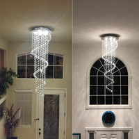 Lustre en cristal de goutte de pluie de château flottant clair de style moderne de produit haut de gamme pour l'entrée