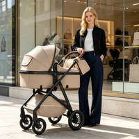 Poussette Bébé 2-en-1 OEM, Légère et Pliable, Châssis en Acier Robuste, Poussette Haute Vue pour Nouveau-nés Usage Quotidien