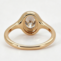 1,5ct Moissanit-Ringe VVS 18K Vergoldetes 925 Sterling Silber GRA-Zertifiziert Damen Verlobungsring Ovaler Moissanit-Ring