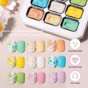 High Quality 9-color 9-grid <b>Rope</b> Skipping Board UV Carving Gel Set Professional DIY Salon Oil Painting Gel French Nail Products - Product Image 4