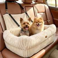 Lit de voyage pour animaux de compagnie de luxe moderne en coton rembourré pour siège arrière avec housse lavable et utilisation en extérieur