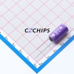 A759MX447M1HAAE028 ตัวเก็บประจุแบบแข็งชนิด Through hole Component (THT), ขนาด D10xL19 มม. 440uF 20% 50V 28mOhm - Product Image 1