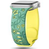 Untuk Tali Jam Tangan Apple Premium Berbahan Silikon dengan Pola Bauhinia Berukir Laser 3D