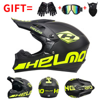Casque intégral de moto tout-terrain certifié DOT, coque ABS, taille XL, double visière, casque de sécurité pour VTT