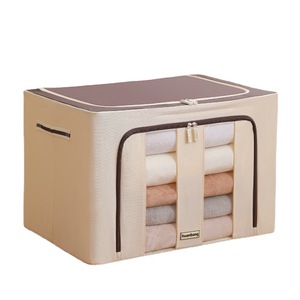 <b>Clothes</b> Organizer Large Foldable Oxford Cloth <b>Storage</b> Box With Double Windows For Wardrobe <b>Clothes</b> Quilts Home <b>Storage</b> - Product Image 3