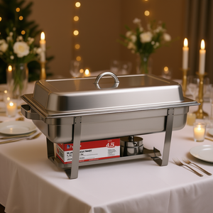 Calentador de Alimentos DB Chafing de 4.5L, Acero Inoxidable, Rectangular, Vajilla para Catering, Artículos para Fiestas - Product Image 2
