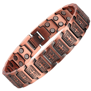Bracelet magnétique en cuivre pur à 100 %, bracelet magnétique ajustable pour la santé, bracelets magnétiques pour hommes pour l'équilibre - Product Image 1
