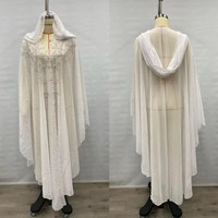 Gaun Jubah Muslim Wanita Musim Panas Timur Tengah Afrika, Berhias Batu Rhinestone, Bahan Poliester, Model Cape Berkerudung