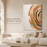 Peinture à l'huile texturée sur toile spirale arc-en-ciel, grande taille, sans cadre, vente en gros, tableaux et arts muraux pour salon et entrée