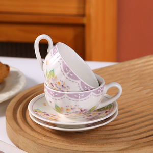 New Product 90ML Porcelain Tea <b>Cup</b> <b>Set</b> of 6 Ceramic <b>Cups</b> and Saucers <b>Set</b> Floral Coffee <b>Cup</b> <b>Set</b> - Product Image 4