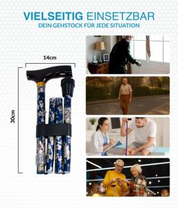 Bastón de Senderismo con Mango de Plástico y Luz LED, Eje de Aluminio y Punta de Goma para Caminatas, con Agarre Único y Cómodo, Plegable - Product Image 5