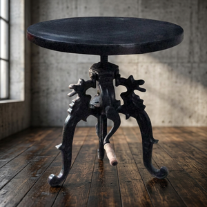 Vintage Industrial Cast Iron Folding Side <b>Table</b> <b>Adjustable</b> Height Farmhouse Apartment Living Room Villa Antique Home Furniture - Product Image 2