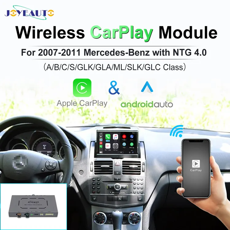 Joyeauto-Wireless Carplay décodeur sans fil, pour Mercedes NTG4.0 années 2007-2011, classe C/E/SLK, fonctionne avec Apple Carplay/Android Auto, miroir