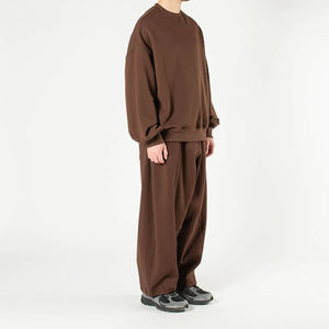 New Style Winter Heavy Weight 520gsm 100% Cotton Pleated Back Sweater <strong>Shirt</strong> with Long Pants Streetwear Cotton Graphic Tracksuit - Product Image 3